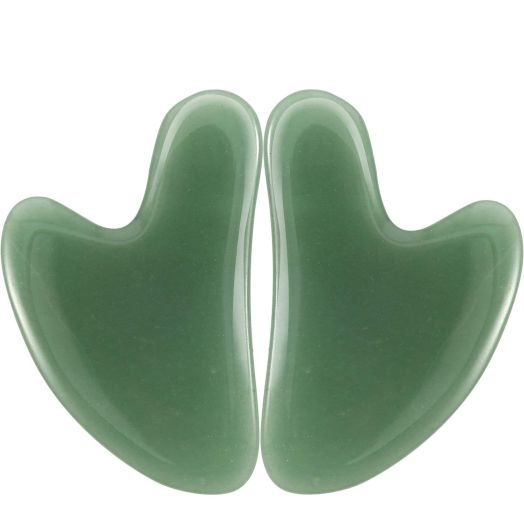 Boao 2 Pieces Jade Stone Guasha Board Massage Tool Gua Sha Scraping Massage Tools for Face and Body Caring