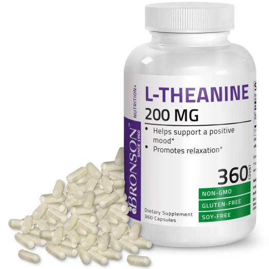 Bronson L-Theanine 200mg Non-GMO Gluten Free Soy Free Formula, 360 Vegetarian Capsules