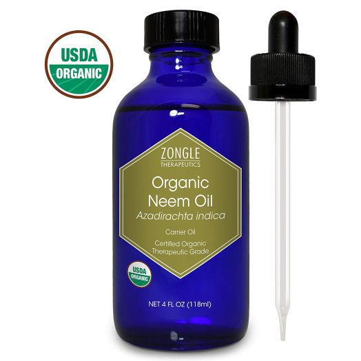 Zongle USDA Certified Organic Neem Oil, Unrefined Virgin, Cold Pressed, Azadirachta Indica, 4 oz