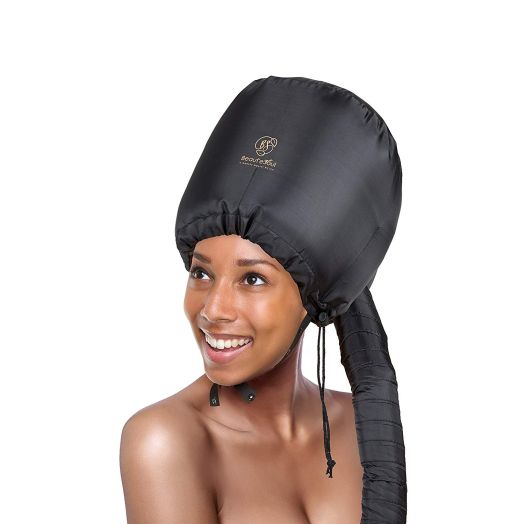 Soft Bonnet Hooded hair dryer Attachment for Natural Curly Textured Hair Care| Drying,Styling,Curling,Deep Conditioning Mask Cap| Upgraded Soft Adjustable Large hood bonnet for Hand Held Dryer