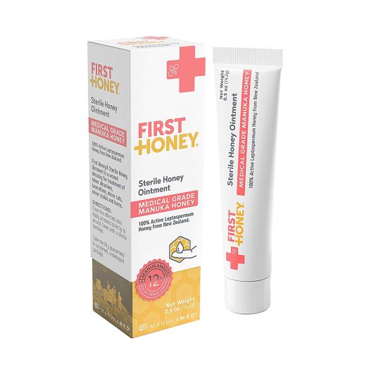 First Honey Sterile Manuka Honey Ointment 0.5oz Tube with 100% Medical Grade  Manuka Honey for First Aid Treatment of Minor Burns, Wounds, and Cuts (Chemical Free and Drug Free)