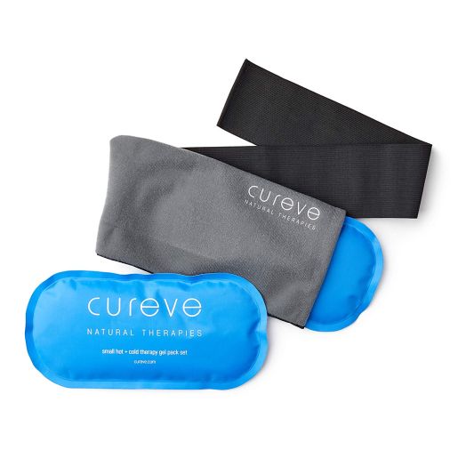 Hot and Cold Therapy Gel Pack Compress Two Pack Set with Wrap by Cureve - Reusable Ice Packs with Wrap to Treat Injuries, Aches and Pains on Hip, Knee, Side, Back, Shoulder, Feet and Headaches