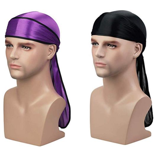 Silky Durag (2PCS/3PCS) with Extra long tail and wide straps headwrap Du-Rag for 360 Waves