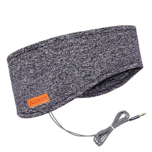 Sleep headphones, Azzker Eye Mask for Sleeping with Ultra-Thin HD Stereo Speakers and Travel Bag Perfect for Insomnia, Side Sleeper, Nap, Snoring, Air Travel, Meditation and Relaxation (Gray)