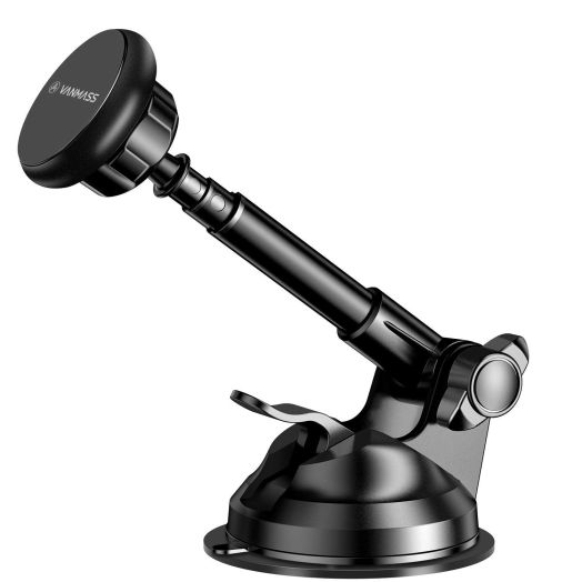 VANMASS Magnetic Phone Car Mount, Hands-Free Universal Phone Holder for Car Dashboard and Windshield, 360 Rotation with 6 Strong Magnets and Metal Telescopic Arm, Compatible with 3.5"-7" Phone
