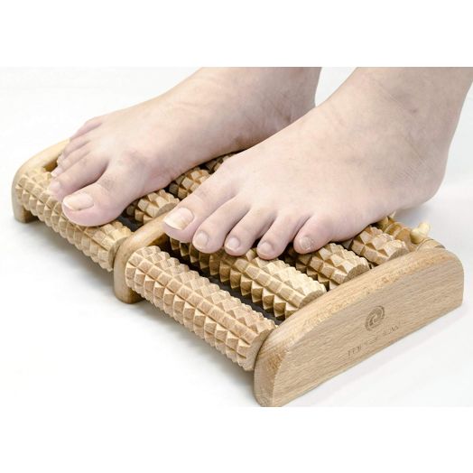 TheraFlow Large Dual Foot Massager Roller - 2019 Updated Version - Relaxation and Foot Pain, Plantar Fasciitis and Stress Relief - Includes Laminated Chart and Instructions - New Rubber Grips - Gift Package