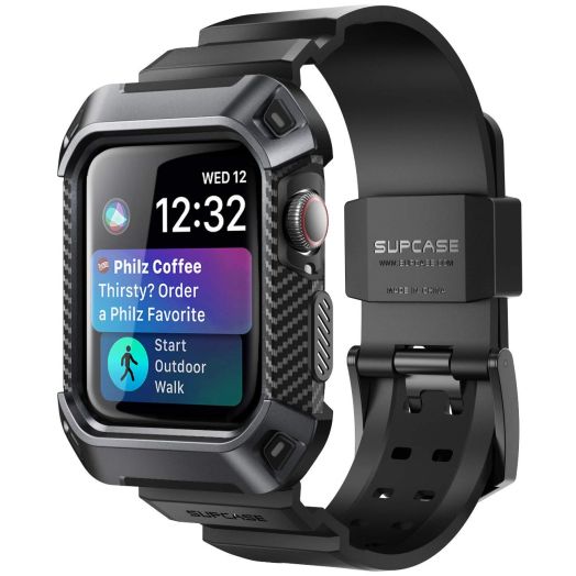 Apple Watch 4 Case 44mm 2018, SUPCASE Rugged Protective Case with Strap Bands for Apple Watch Series 4 [Unicorn Beetle Pro] (Black)