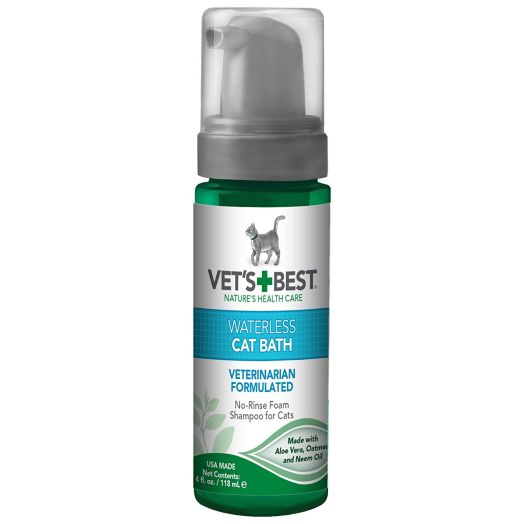 Vet's Best No-Rinse Clean Waterless Cat Shampoo. Natural Formula, 4 oz