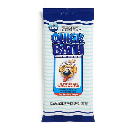 Quick Bath Dog Wipes, Reduces Odor and Bacteria with All-Natural Skin Conditioners and Cleaners, Extra Thick and Heavy Duty
