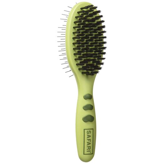 Safari Pin and Bristle Brush for Dogs with Wood Handle