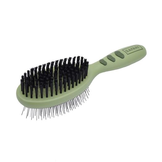 Safari Pin and Bristle Brush for Dogs with Wood Handle