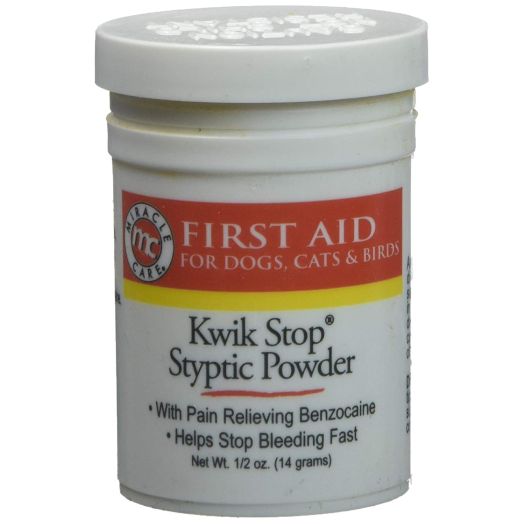 Miracle Care  Kwik Stop Styptic Powder Helps Stop Bleeding, First Aid for Dogs, Cats and Birds  0.5 oz