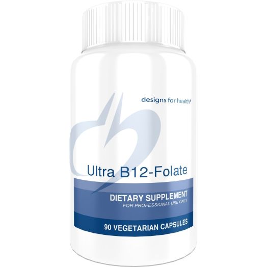 Designs for Health Ultra B12-Folate - 400mcg Active Folate + 2000 mcg Vitamin B12 (90 Capsules)
