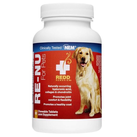 Redd Remedies - RE-NU for Pets, Promotes Joint Health for Your Dog with Natural Eggshell Membrane, 60 Count