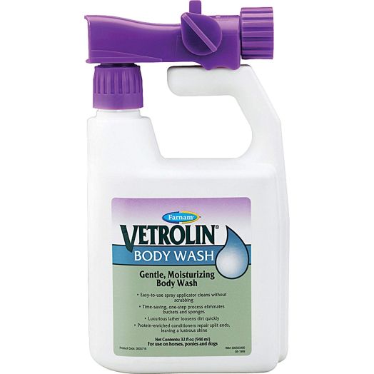 Vetrolin Body Wash for Horses, Ponies, and Dogs (32 Ounce Bottle)