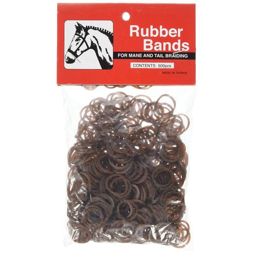 Partrade 245913 222695 Rubber Braid Bands, Brown, 5"