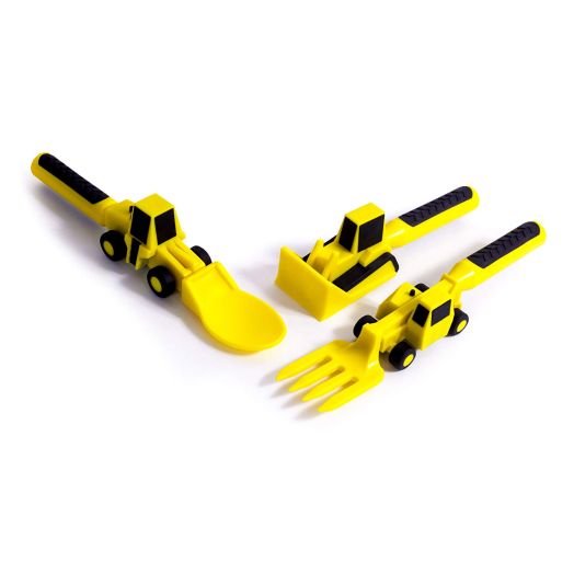 Constructive Eating Set of Construction Utensils for Toddlers, Infants, Babies and Kids - Flatware Toys are Made with FDA Approved Materials for Safe and Fun Eating