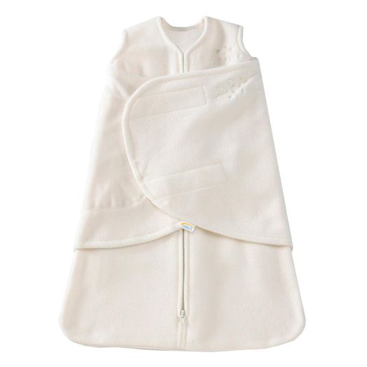 HALO SleepSack Micro-Fleece Swaddle, Cream, Small