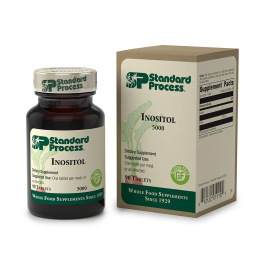 Standard Process - Inositol - Cardiovascular and Nervous System Supplement, Supports Healthy Cell Membrane Integrity, Normal Liver Fat Processing, Gluten Free and Vegetarian - 90 Tablets