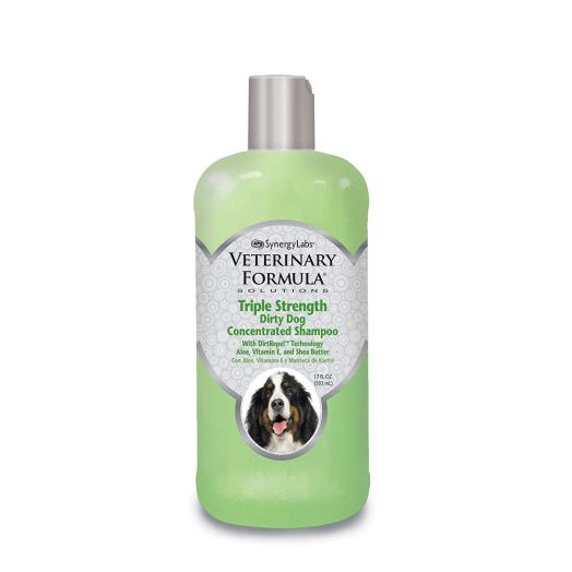 Veterinary Formula Solutions Triple Strength Dirty Dog Concentrated Shampoo  DirtRepel Technology Cleans Extra Dirty and Smelly Dogs  With Wheat Protein, Shea Butter, Aloe, Vitamin E (17oz)