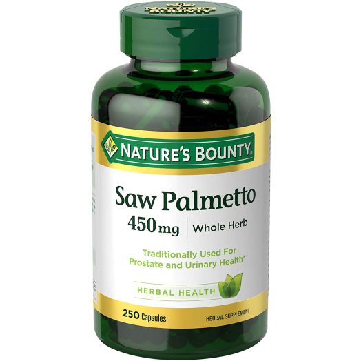 Nature's Bounty Saw Palmetto Pills and Herbal Health Supplement, Supports Urinary Health, 450mg, 250 Capsules