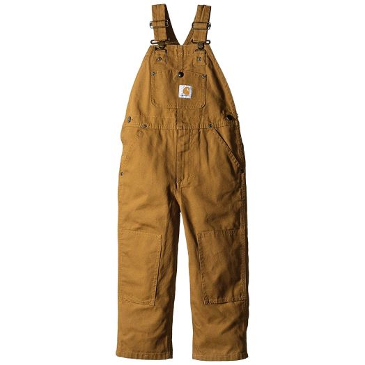 Carhartt Little Boys' Toddler Canvas Bib Overall, Carhartt Brown, 2T