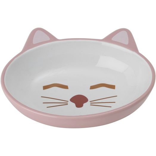 Petrageous Designs Here Kitty 5.50" Oval Pet Bowl, Pink and Blue Assorted