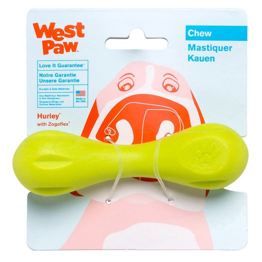 West Paw Zogoflex Hurley Durable Dog Bone Chew Toy for Aggressive Chewers, 100% Guaranteed Tough, It Floats!, Made in USA, for Strong Chewers