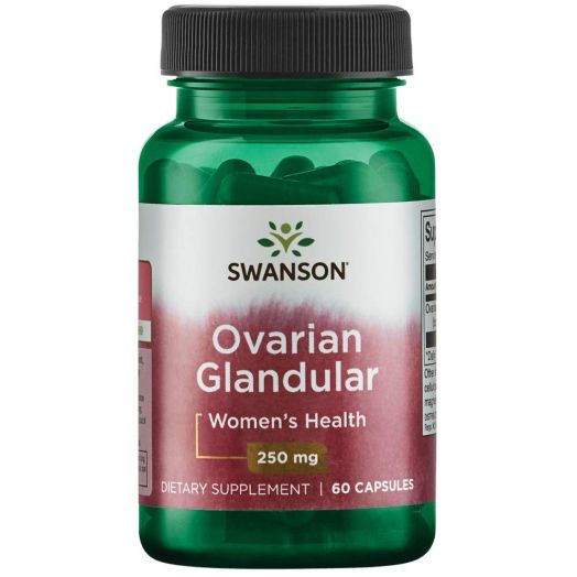 Swanson Ovarian Glandular Women's Hormone Ovarian Health Hormonal Balance Support Supplement 250 mg 60 Capsules