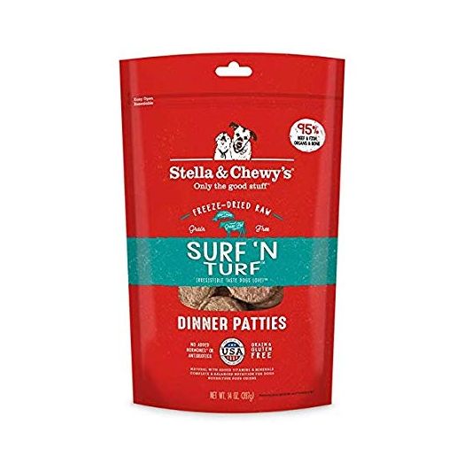 Stella and Chewy's Freeze Dried Surf and Turf (Beef and Salmon) Dinner Patties For Dogs