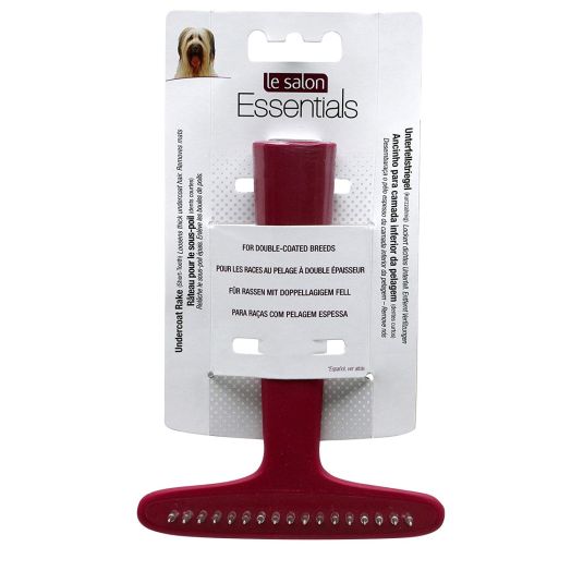 Le Salon Essentials Single Undercoat Dog Rake, Short-Tooth 17-Pin Rake