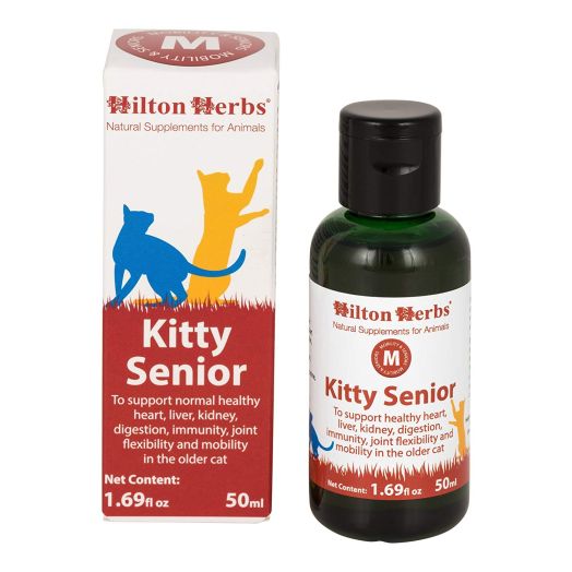 Hilton Herbs Kitty Senior Herbal Liquid Mobility Supplement for Older Cats, 1.69 fl oz ( 50 ml ) Bottle