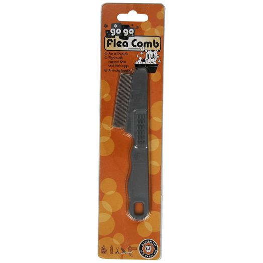 GoGo Pet Products Cat and Dog Flea Single Row Pet Grooming Comb