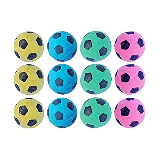 PETFAVORITES Foam Soccer Balls Cat Toys - Pack of 12