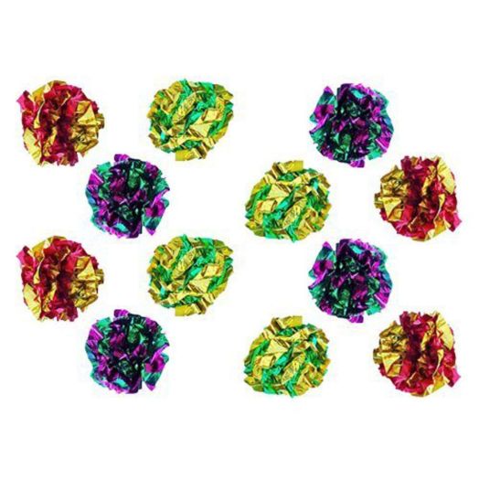 PETFAVORITES Original Mylar Crinkle Balls Cat Toys - 12 Pack