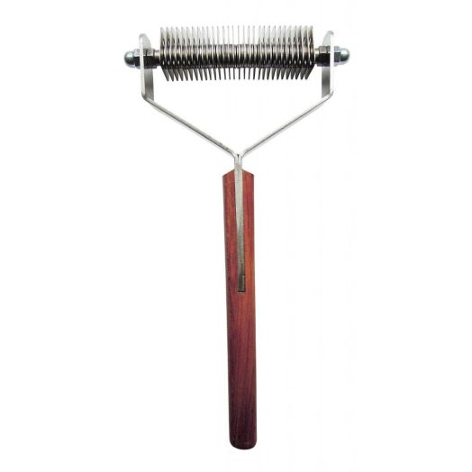 Mars Coat King Dematting Undercoat Grooming Rake Stripper Tool for Dogs and Cats, Stainless Steel with Wooden Handle, Made in Germany
