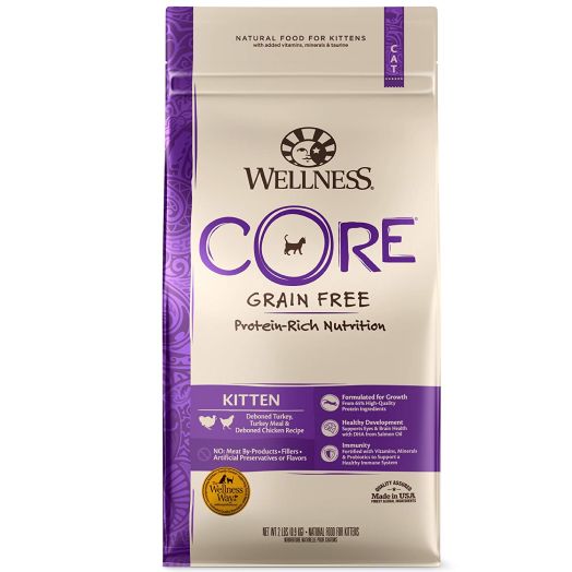 Wellness Core Natural Grain Free Dry Cat Food Kitten Turkey and Chicken