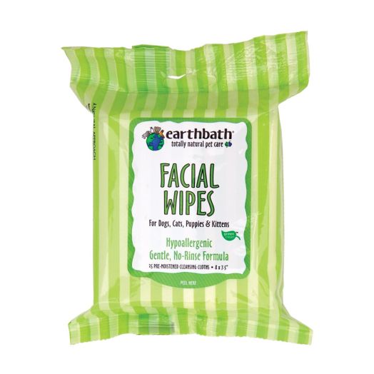 Earthbath 026361 25 Count Facial Wipes Pouch for Dogs