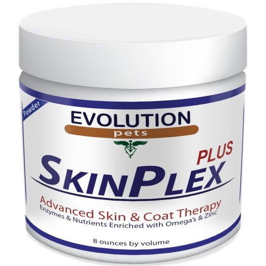 Evolution Pets and Best Digestive Enzymes for Dogs! SkinPlex Plus is Guaranteed to help end Dog Skin Allergies, Dog Skin Problems, Itchy Dogs Dog Dry Skin Remedy! Safe All Natural Made in USA!