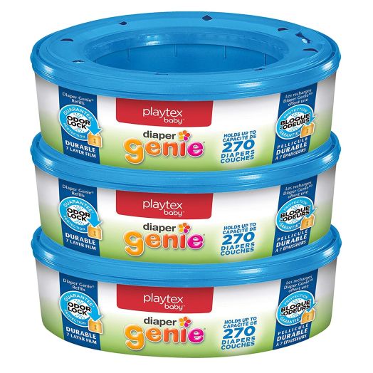 Playtex Diaper Genie Refill Bags, Ideal for Diaper Genie Diaper Pails, 3 Pack, 810 Count