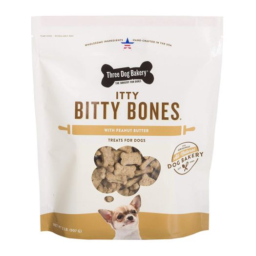 Three Dog Bakery Itty Bitty Bones Baked Dog Treats, 32 oz