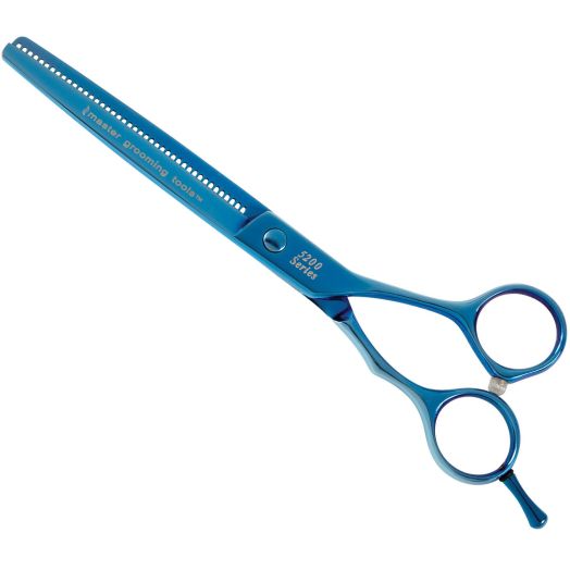 Master Grooming 5200 Titanium Straight Shear, 6.5-inch, Blue