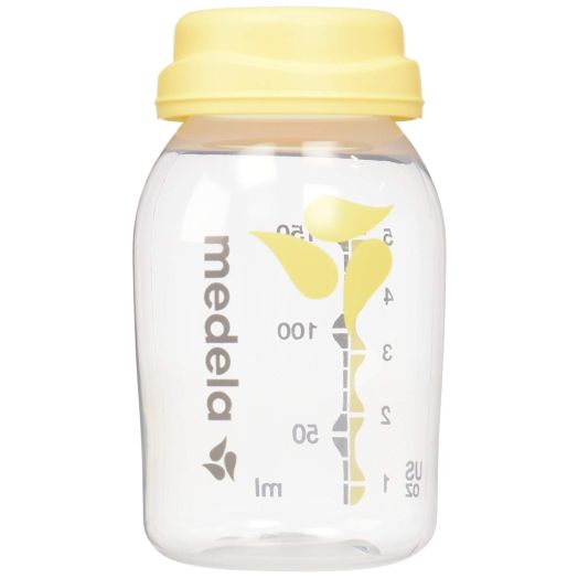 Medela, Breast Milk Collection and Storage Bottles, 5 Ounce Bottle, Not made with BPA, Compatible with Medela Breast Pumps, Dishwasher Safe, Easy to Read Volume Marks, 6-Count of Bottles