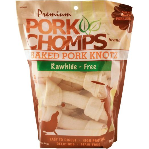 SCOTT PET PRODUCTS, INC. Premium Pork Chomps Baked Knotz Dog Chew 6In - 7In