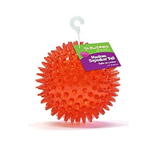 Gnawsome Medium Squeaker Ball Dog Toy, Medium 3.5", Colors will vary