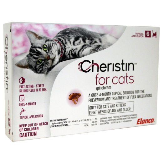 Elanco Animal Health Cheristin for Cats Topical Flea Treatment and Prevention  6 Monthly Doses - 33385 | Elanco Animal Health