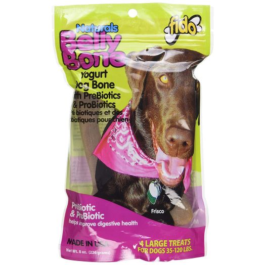 Fido Dental Care Belly Bones For Dogs, Yogurt Flavor - Helps to Support Your Dog's Digestive Health