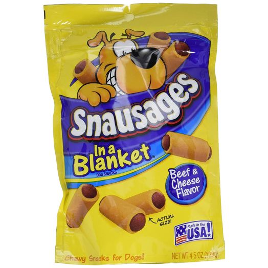 Snausages in a Blanket Dog Snacks Beef and Cheese Flavor