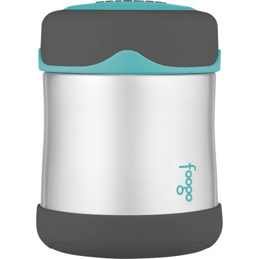 Thermos Foogo Vacuum Insulated Stainless Steel 10-Ounce Food Jar, Charcoal/Teal