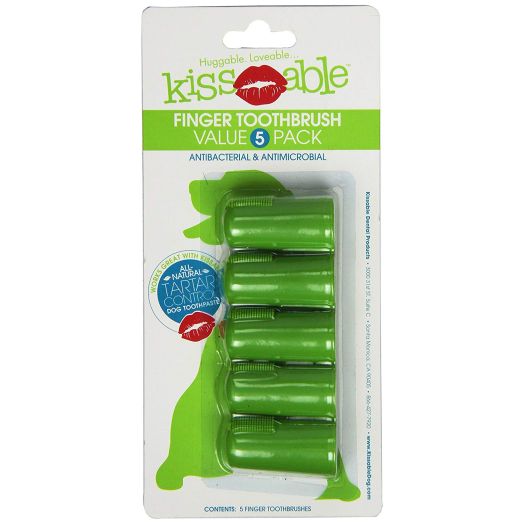 Kissable Dog Dental Finger Brush For Dogs | Dental Care For Dogs, Finger Brush Value Pack, 5 count